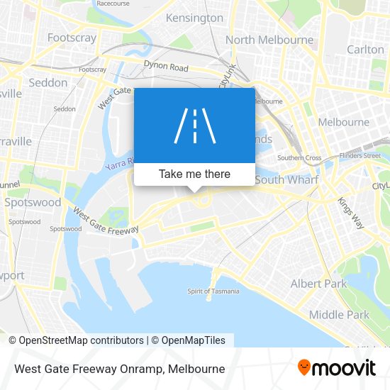 West Gate Freeway Onramp map