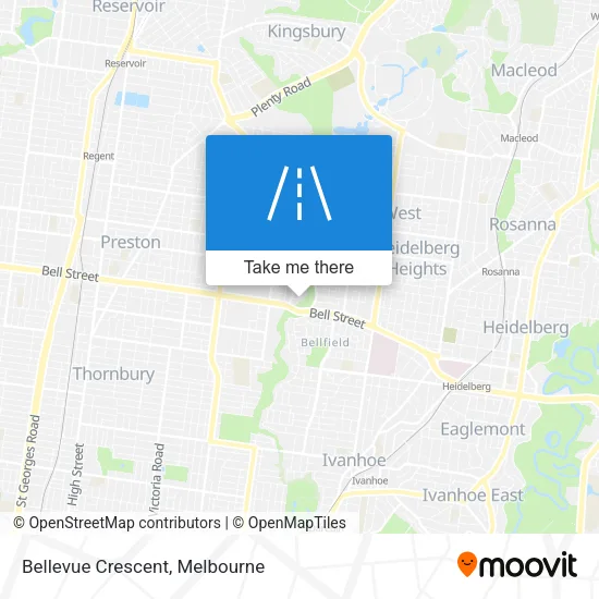 Bellevue Crescent map