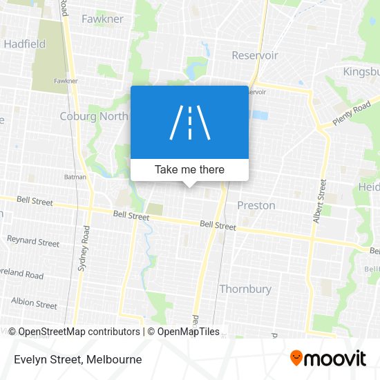Evelyn Street map