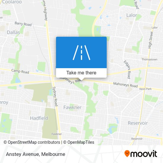 Anstey Avenue map
