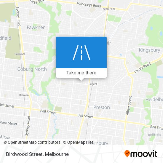 Mapa Birdwood Street