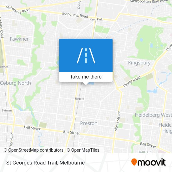 St Georges Road Trail map