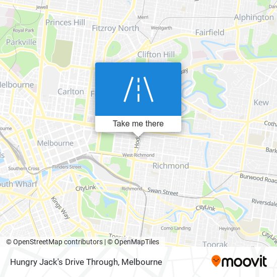 Mapa Hungry Jack's Drive Through