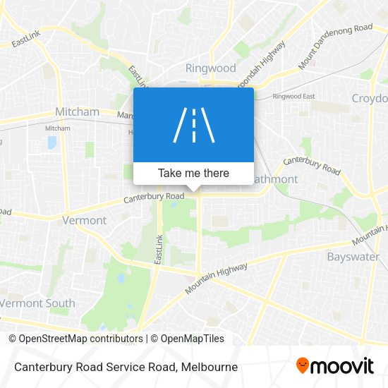 Canterbury Road Service Road map