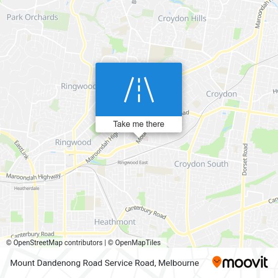 Mount Dandenong Road Service Road map