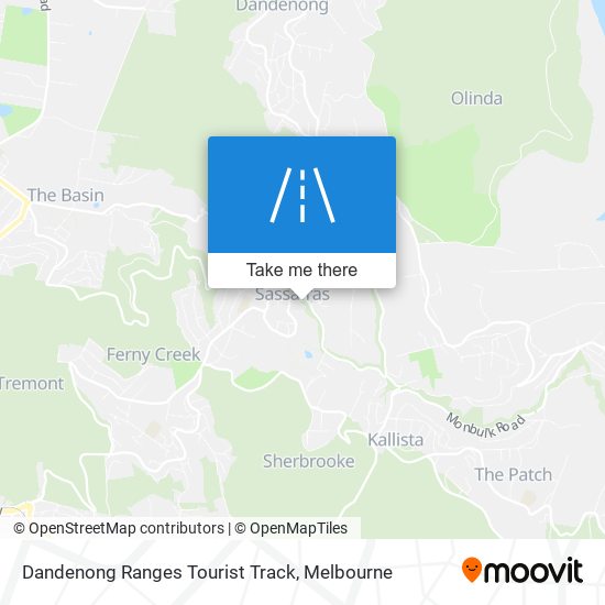 Dandenong Ranges Tourist Track map