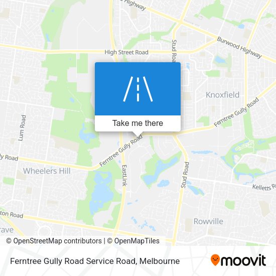 Ferntree Gully Road Service Road map
