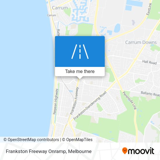 Frankston Freeway Onramp map