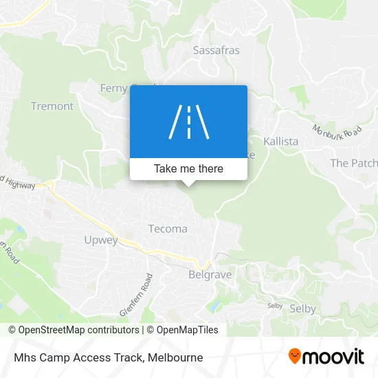 Mapa Mhs Camp Access Track