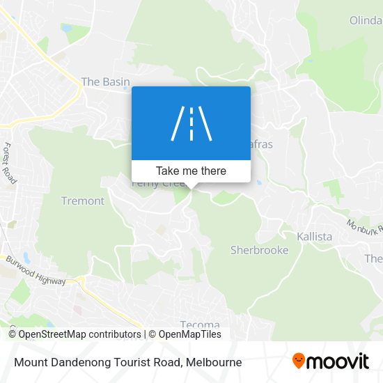 Mount Dandenong Tourist Road map
