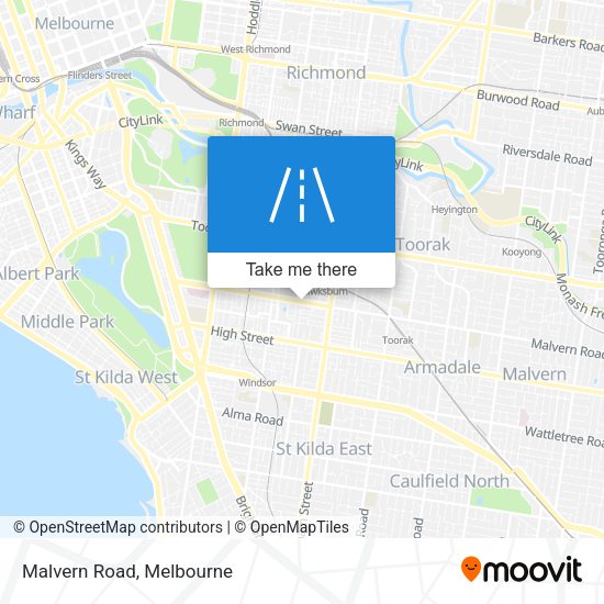 Malvern Road map