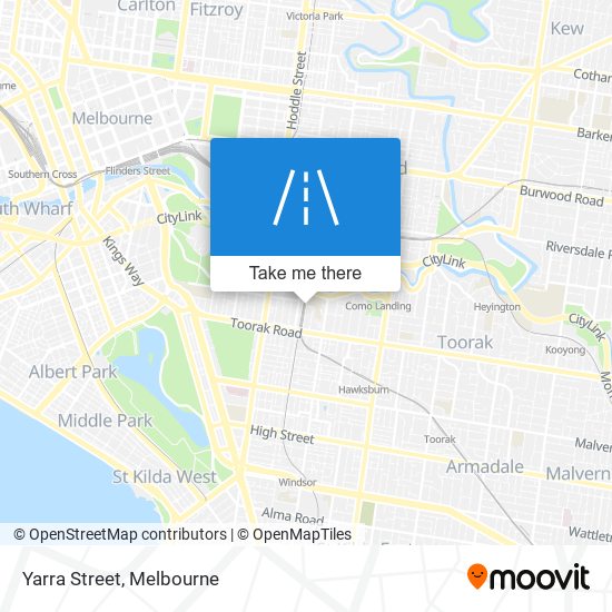 Mapa Yarra Street