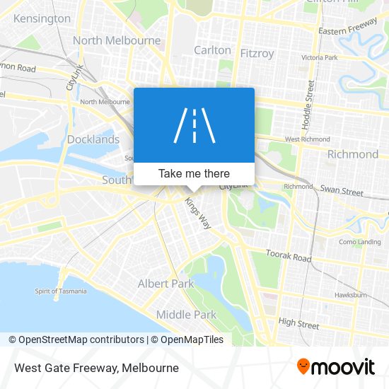 Mapa West Gate Freeway