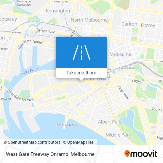 West Gate Freeway Onramp map