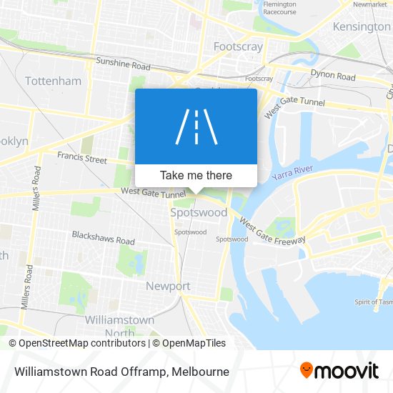 Mapa Williamstown Road Offramp