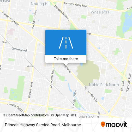 Princes Highway Service Road map