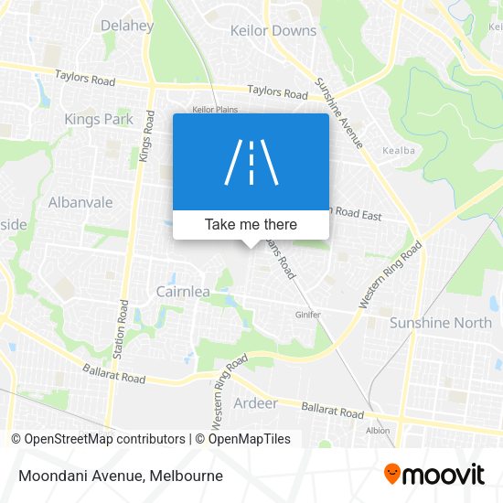 Moondani Avenue map