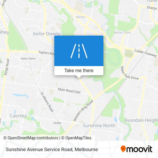 Sunshine Avenue Service Road map