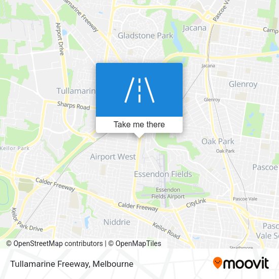 Tullamarine Freeway map