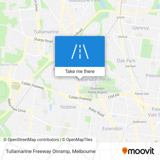 Tullamarine Freeway Onramp map