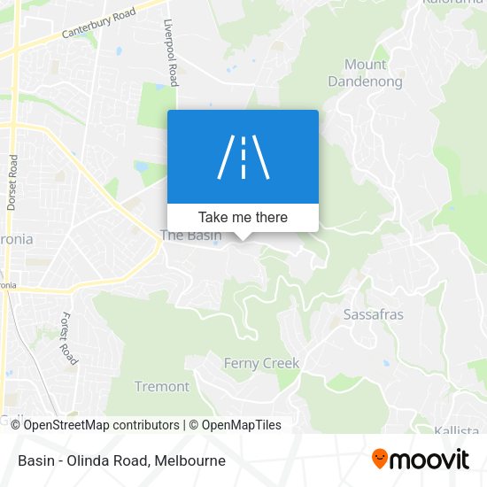 Basin - Olinda Road map