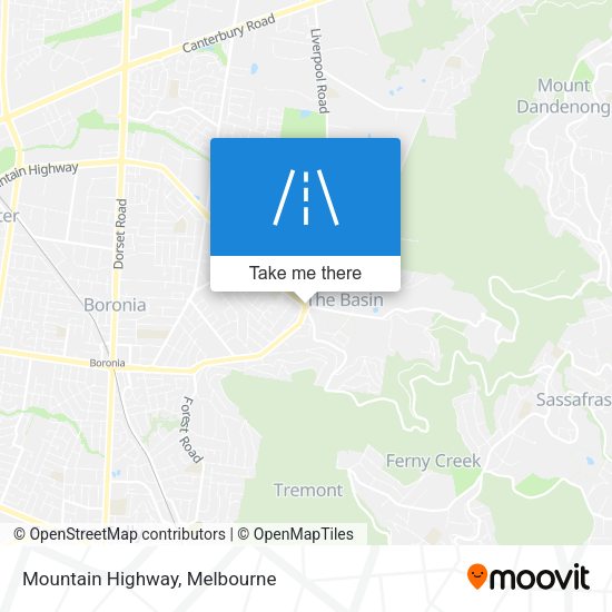 Mountain Highway map