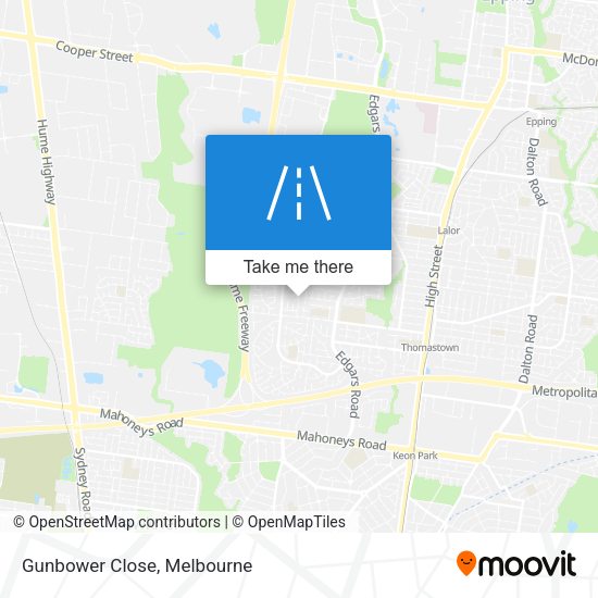 Gunbower Close map