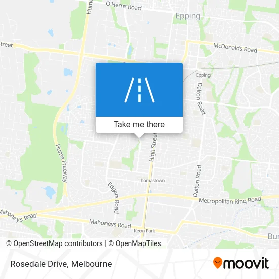 Mapa Rosedale Drive