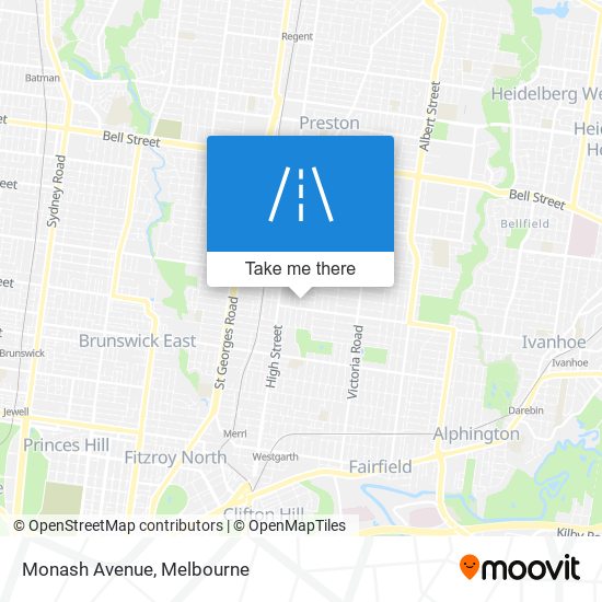 Monash Avenue map