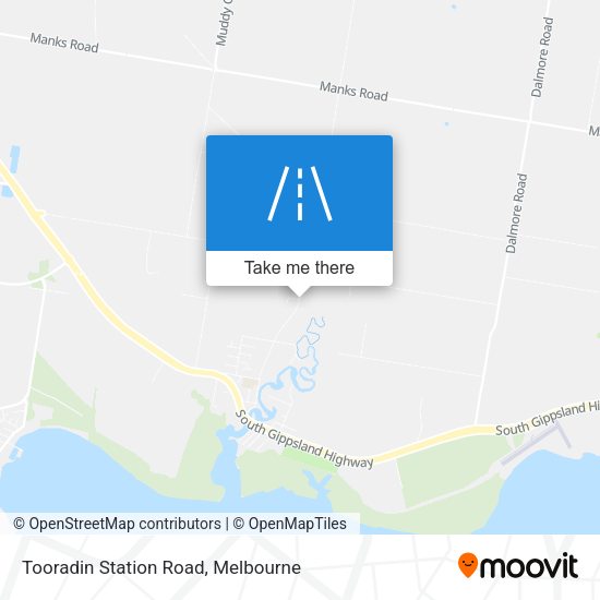 Tooradin Station Road map