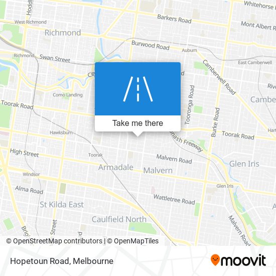 Mapa Hopetoun Road