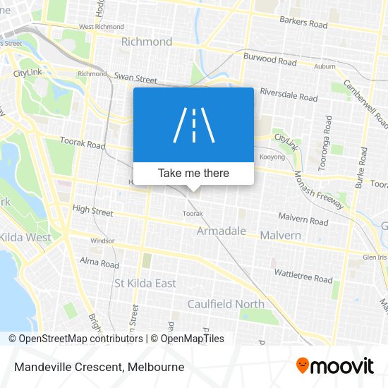 Mandeville Crescent map