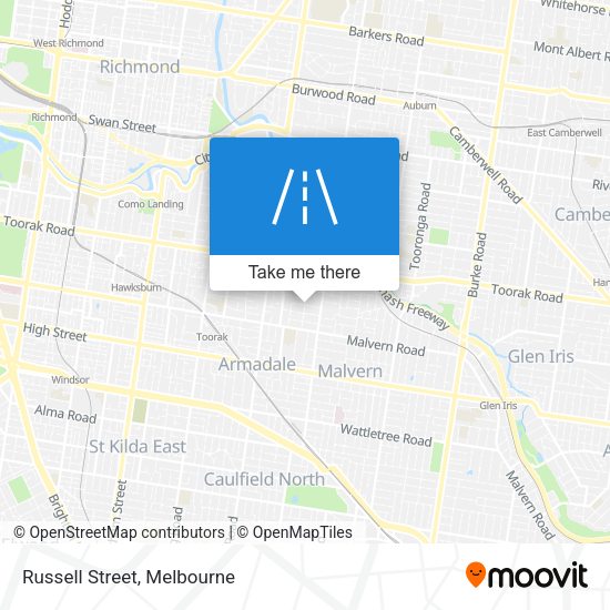 Russell Street map