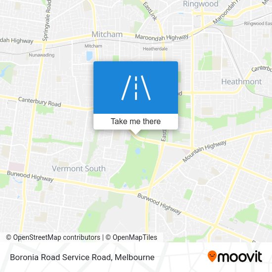 Boronia Road Service Road map