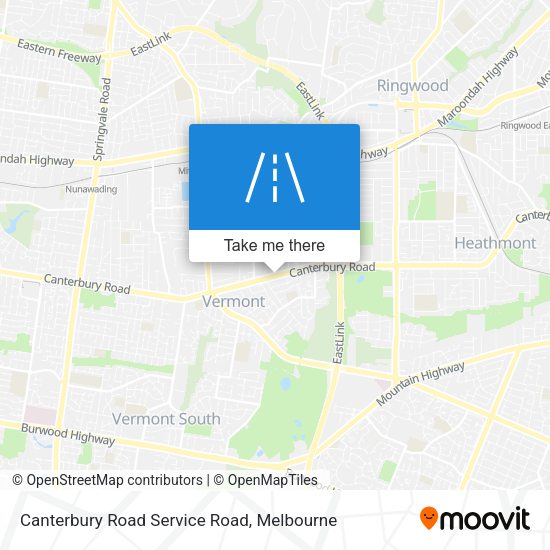 Canterbury Road Service Road map