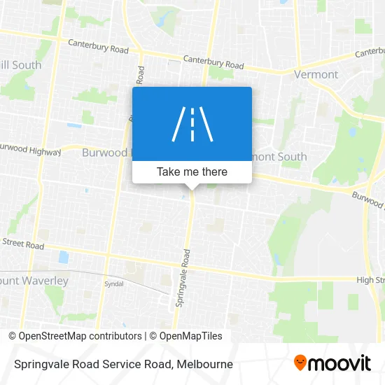 Mapa Springvale Road Service Road