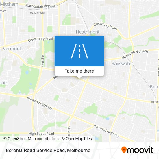 Boronia Road Service Road map