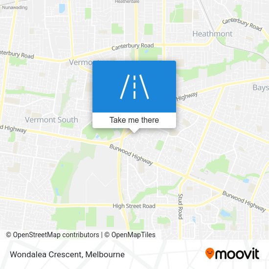 Wondalea Crescent map