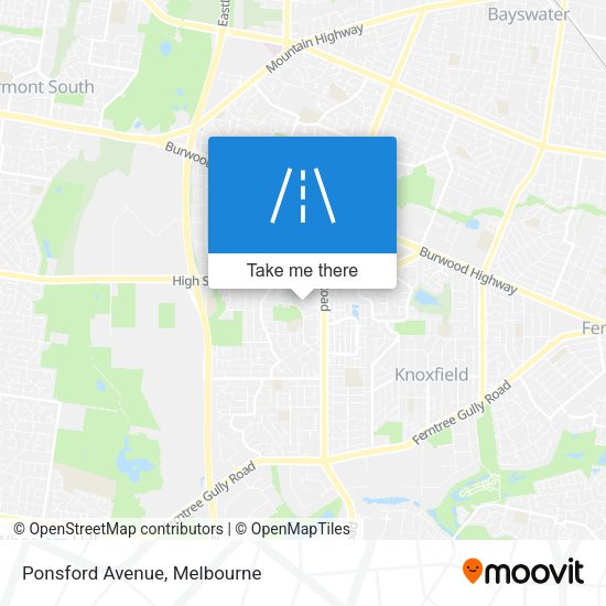 Ponsford Avenue map