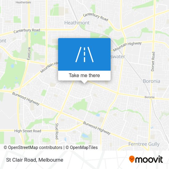 St Clair Road map