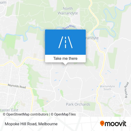 Mopoke Hill Road map