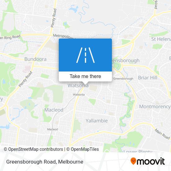 Greensborough Road map