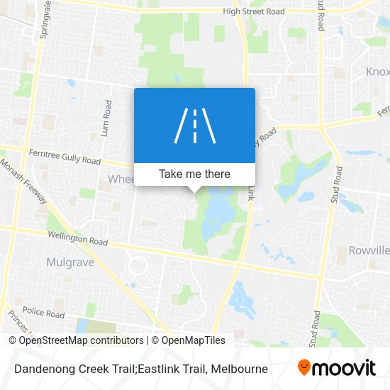 Dandenong Creek Trail;Eastlink Trail map
