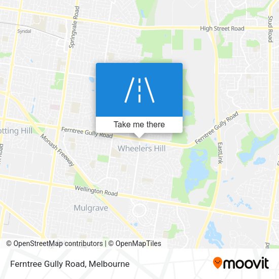 Ferntree Gully Road map