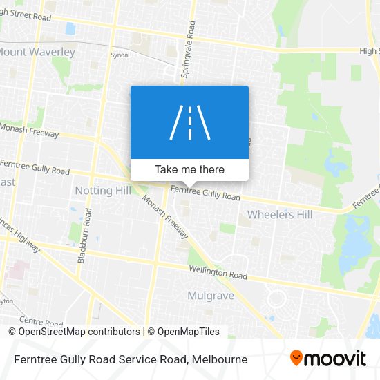 Ferntree Gully Road Service Road map