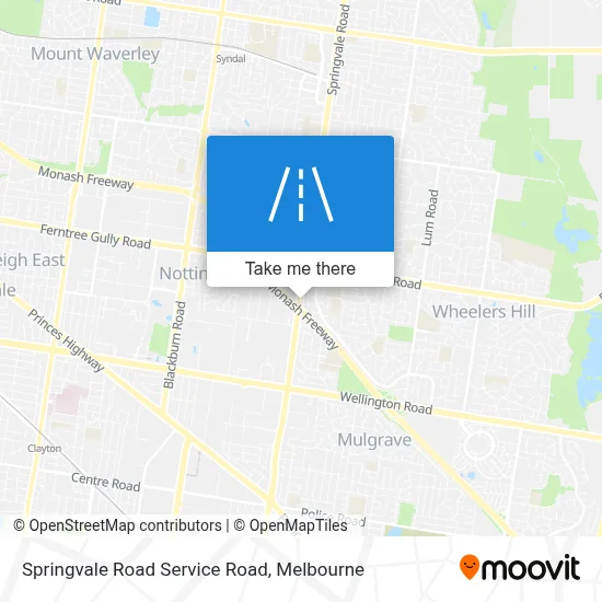 Mapa Springvale Road Service Road