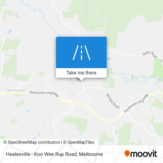 Healesville - Koo Wee Rup Road map