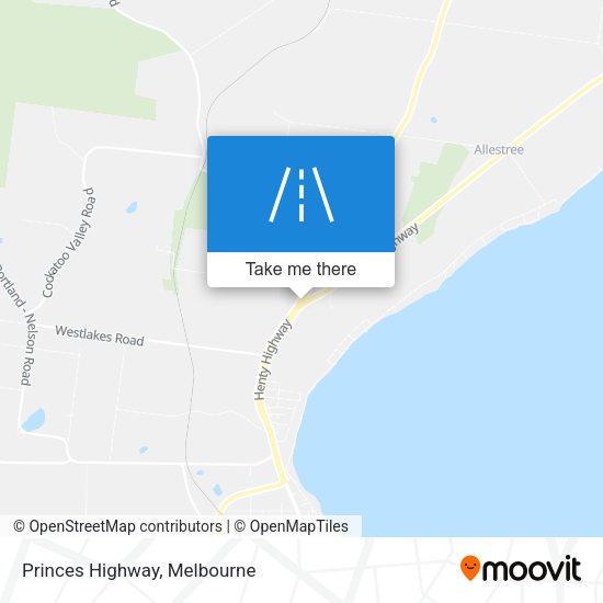 Princes Highway map