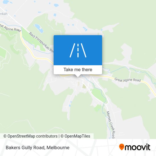 Bakers Gully Road map