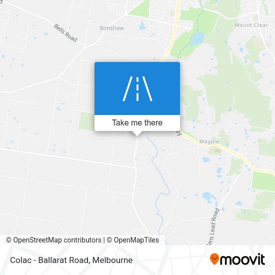 Colac - Ballarat Road map